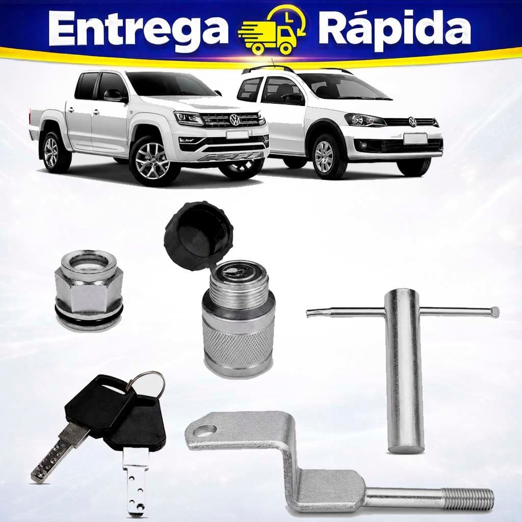 Trava Antifurto de Estepe VW Amarok e Saveiro G5 G6 G7 Anti Roubo Protetora