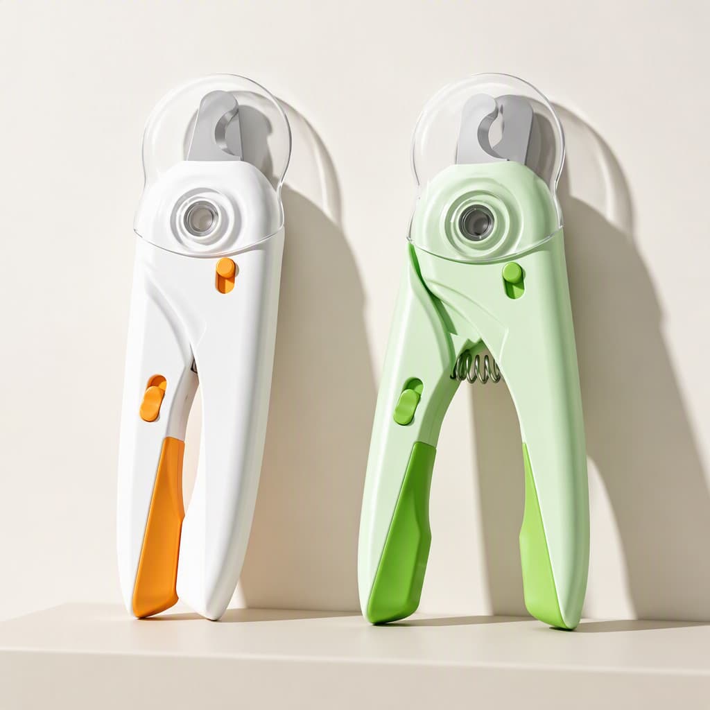 Alicate Cortador de Unha para Pet Cães Gatos com LED e Lixa de Unha Oculta