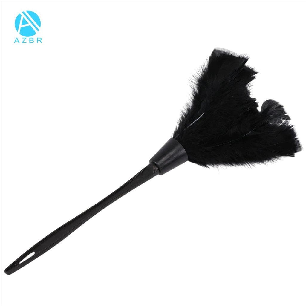1pc Moda Espanador De Penas De Peru Com Alça De Plástico Preto Ferramenta De Limpeza 35cm