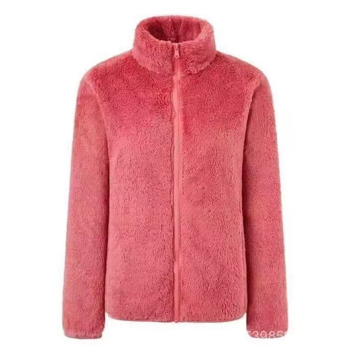 Outono inverno feminino de lã comprida Laga jaqueta/jaqueta de manga comprida jaqueta gola alta Cardigan quente.