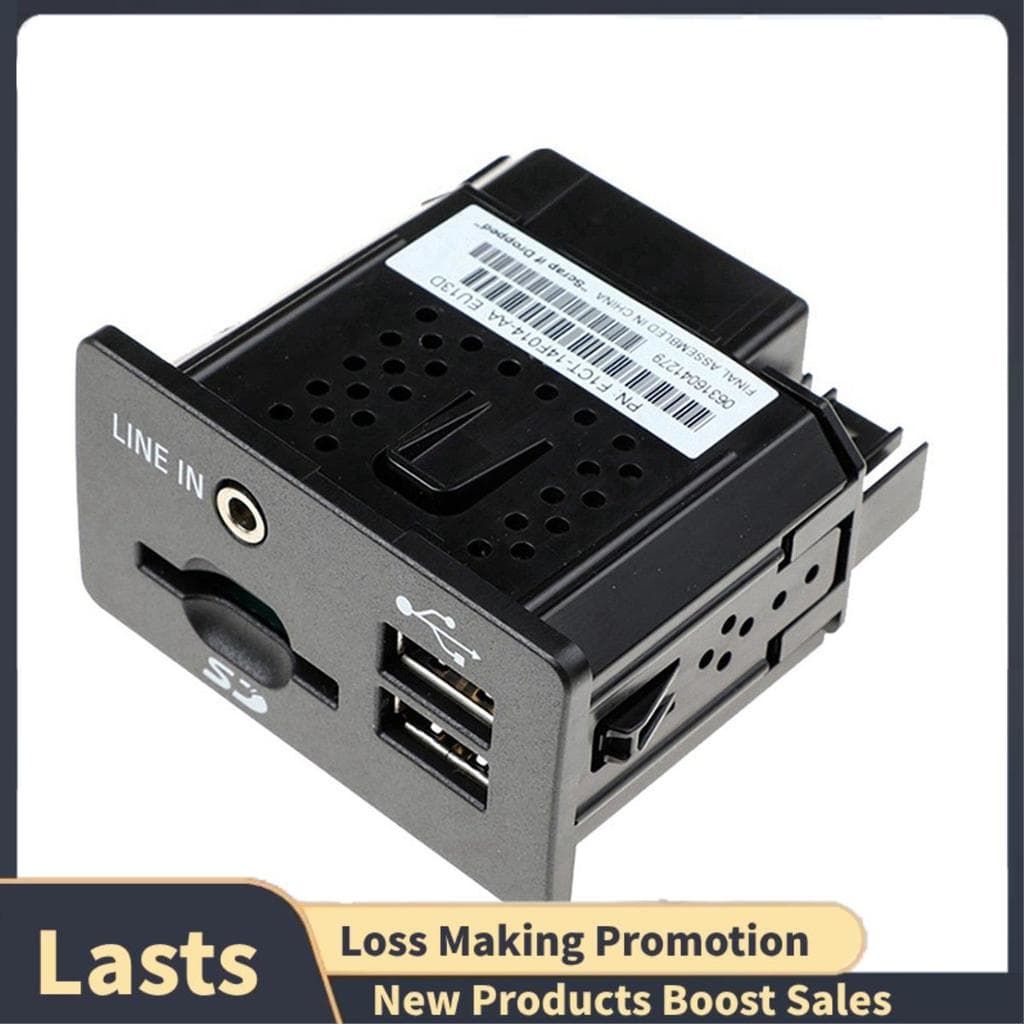 F1CT-14F014-AA Preto Reprodutor De Áudio ABS Leitor Tomada USB Interface AUX Jack Carro Para MACUS C-MAX TRANSIT