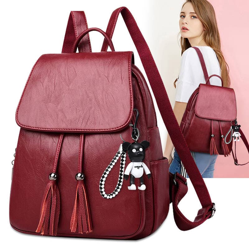 Mochila feminina 2026 novo estilo versão coreana na moda All-Match Casual couro macio plutônio grande capacidade saco de