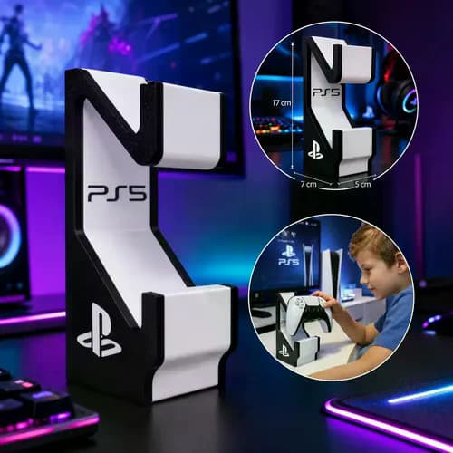 Suporte Duplo Para Controles Ps5 Ps4 Design Gamer Suporte Br Branco