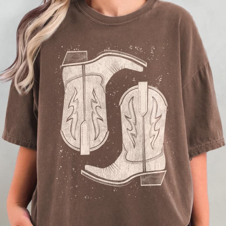 Camiseta  Unissex 100% Algodão Country Bota Moda