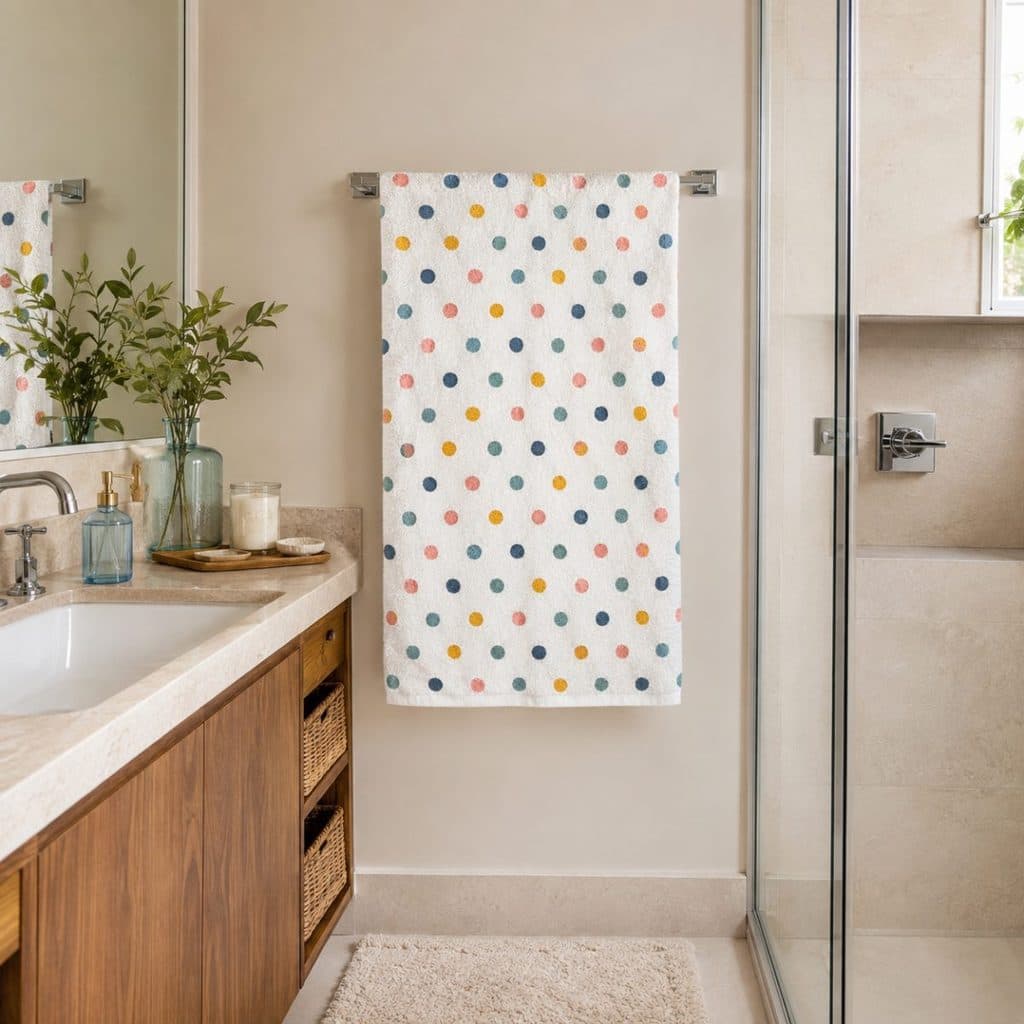 Toalha de Banho Felpuda Estampada Nice Mini Poás Teka 100% Algodão 70x135cm