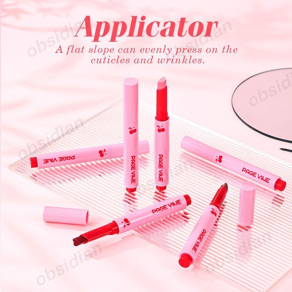 Bálsamo Labial Brilhante PAGE VINE, Cor Acumulável, Gloss Labial, Ideal para Estudantes, Acessível, em Bastão,