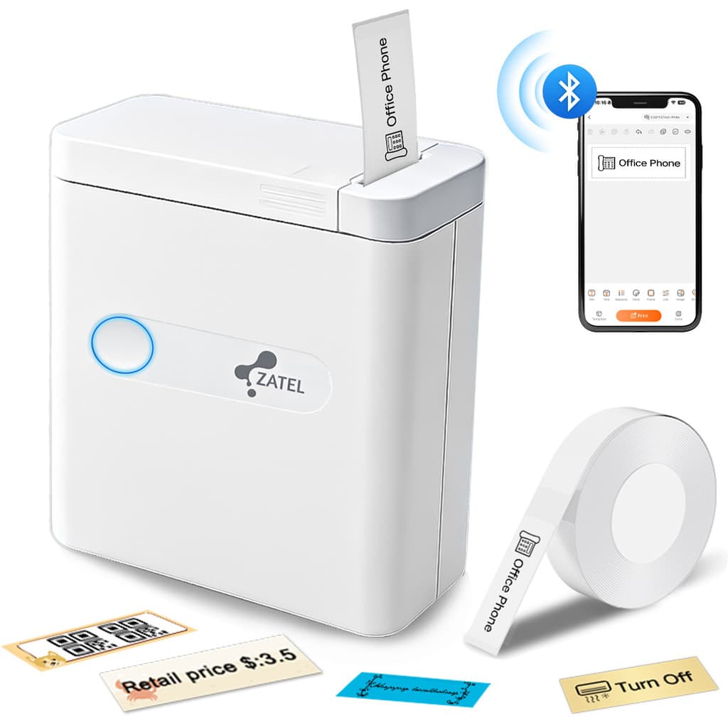 ZATEL D12 Impressora de Etiquetas Inteligente Térmica Bluetooth Impressora sem Tinta para iOS Android NIIMBOT D110