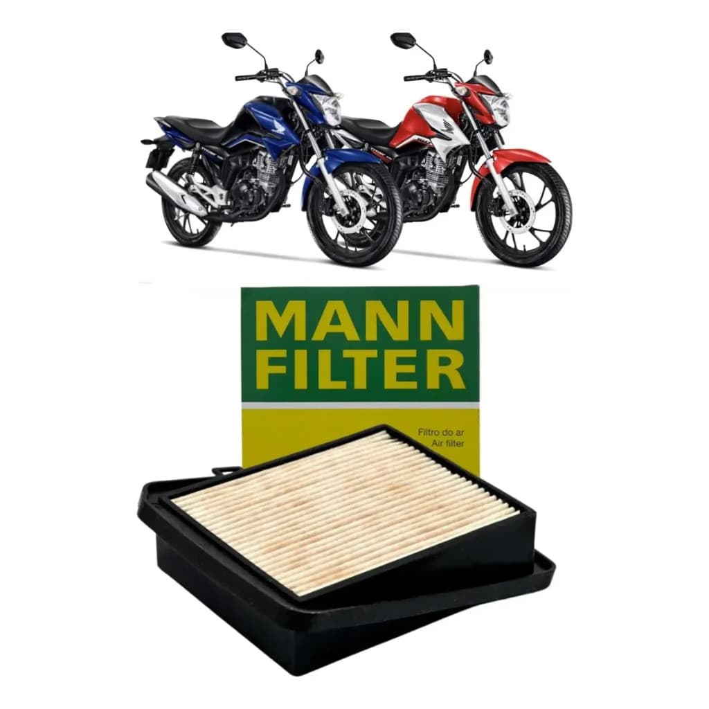 Filtro de Ar Moto Honda CG Titan Fan Start Cargo 125 150 160 Mann Filter