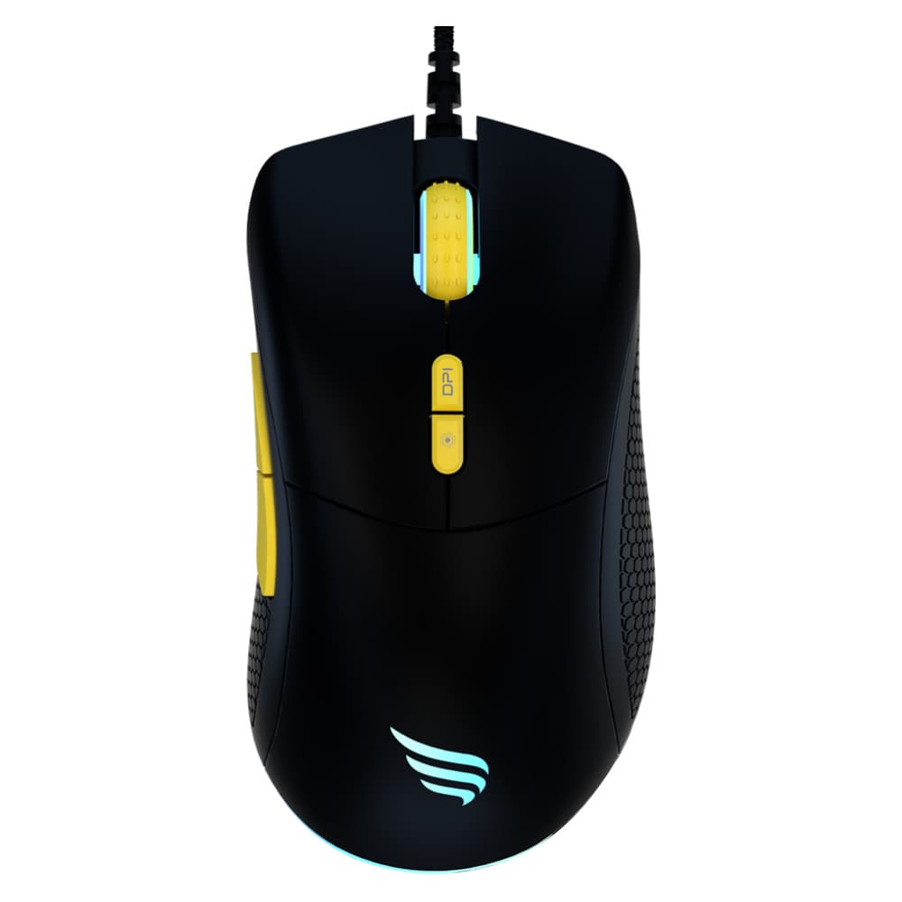 Mouse Gamer Fallen Lobo Eco Preto ou Rosa Pink RGB PMW 3327 Pegada Palm Sensor Gamer