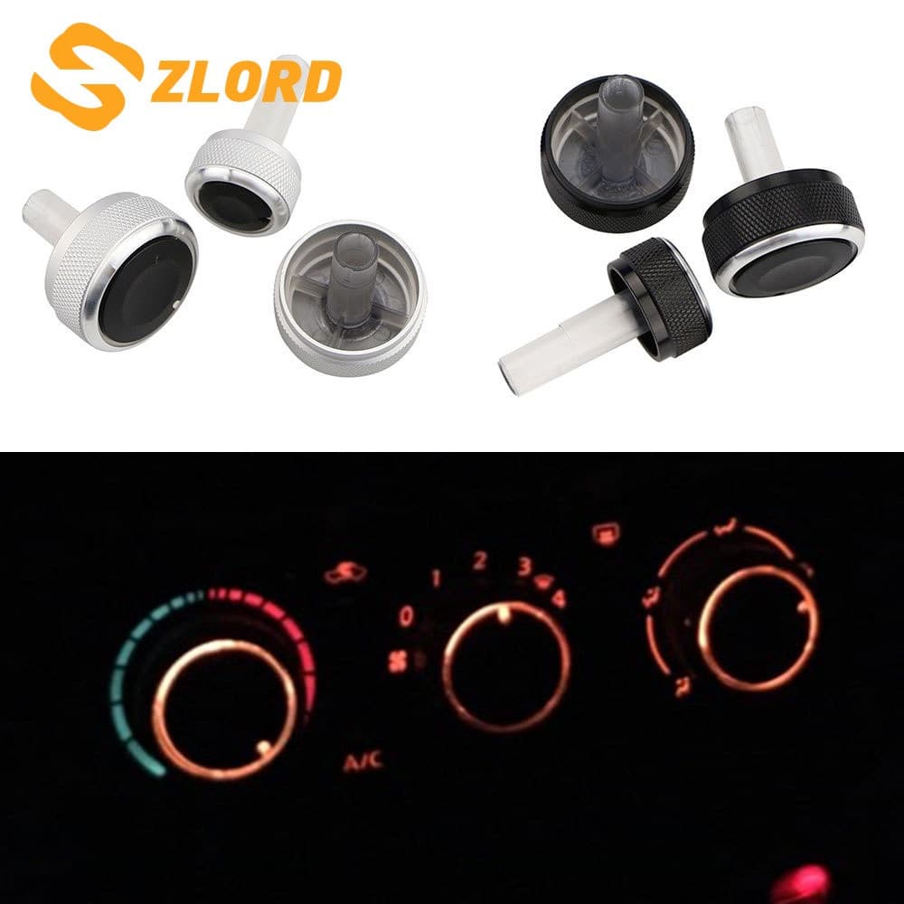 Botão de Controle de Calor do Ar Condicionado em Liga de Alumínio para Volkswagen VW Passat B5 GOLF 4 MK4 Bora Acessório