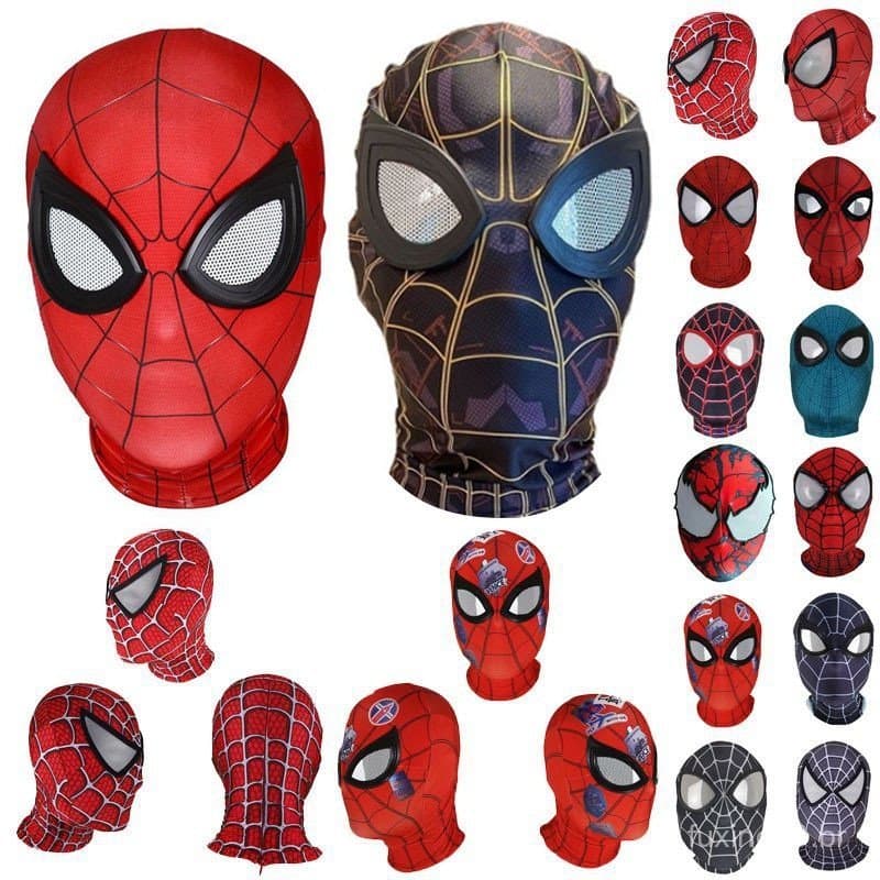 【 READY STOCK 】 The Vingadores Homem-Aranha De Ferro Sem Caminho Para Casa Miles Morales Máscara Elástica Capa De Cabeça
