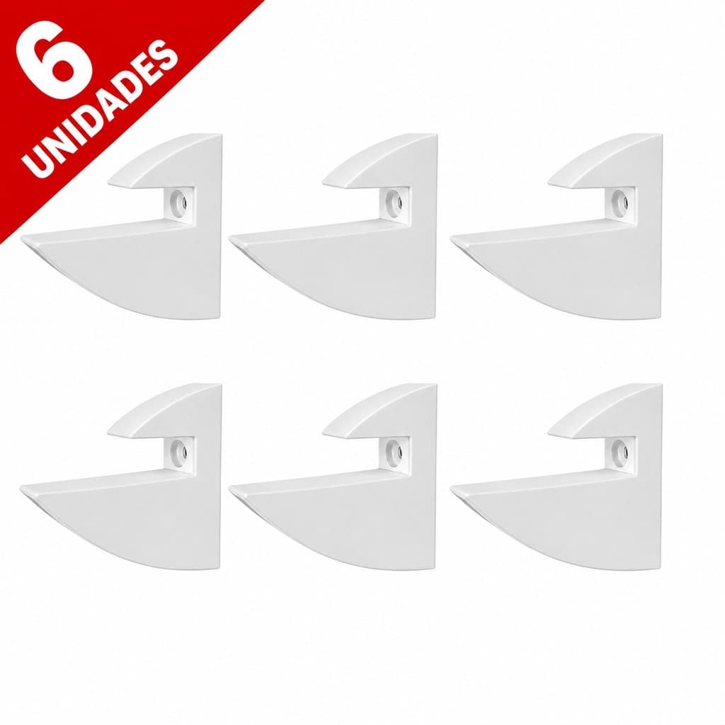 Kit 6 Suportes Bico De Tucano Para Prateleira Mesinha Mesa Invisivel Suspensa De Parede Quarto Escritorio