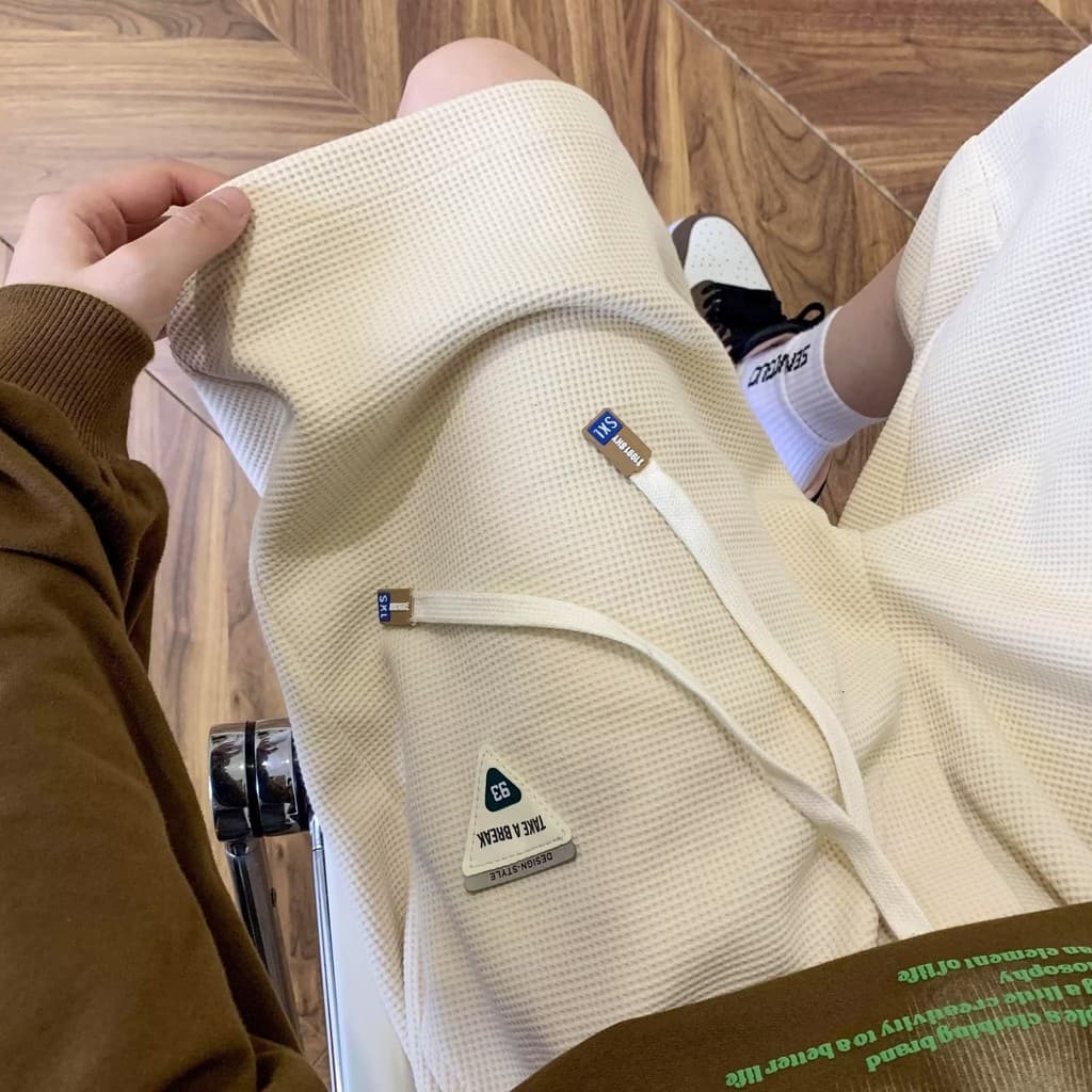 Shorts esportivos de malha waffle para homens, novo modelo de verão 2026, marca moderna de estilo americano, casual e ve