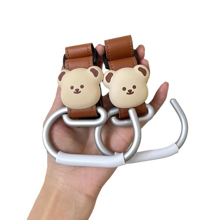Gancho para carrinho de bebê, gancho de couro para carrinho de bebê, acessório universal para carrinhos de bebê, gancho