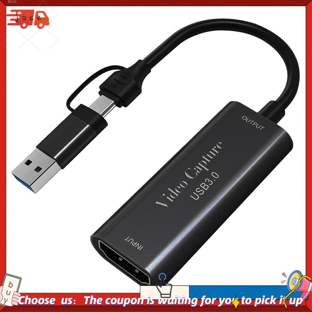 Placa De Captura De Vídeo 4K-Compatível Com Gravação USB Tipo C 1080P 60fps Para Transmissão Ao Vivo De Streaming De Jog