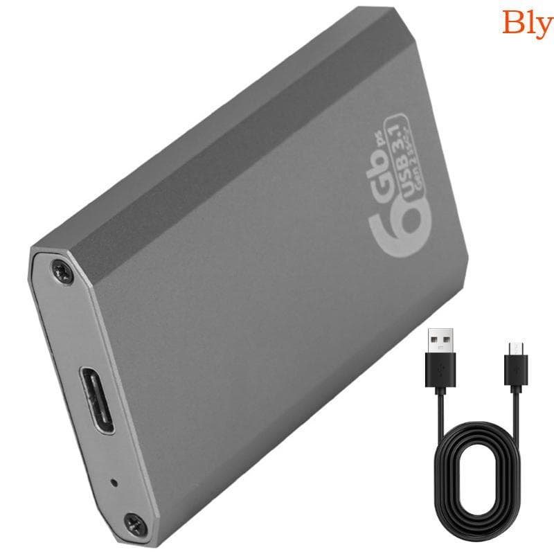 Bly Liga Alumínio mSATA SSDs Gabinete USB Tipo C Portátil Externo Caso Disco Rígido Para Transferência