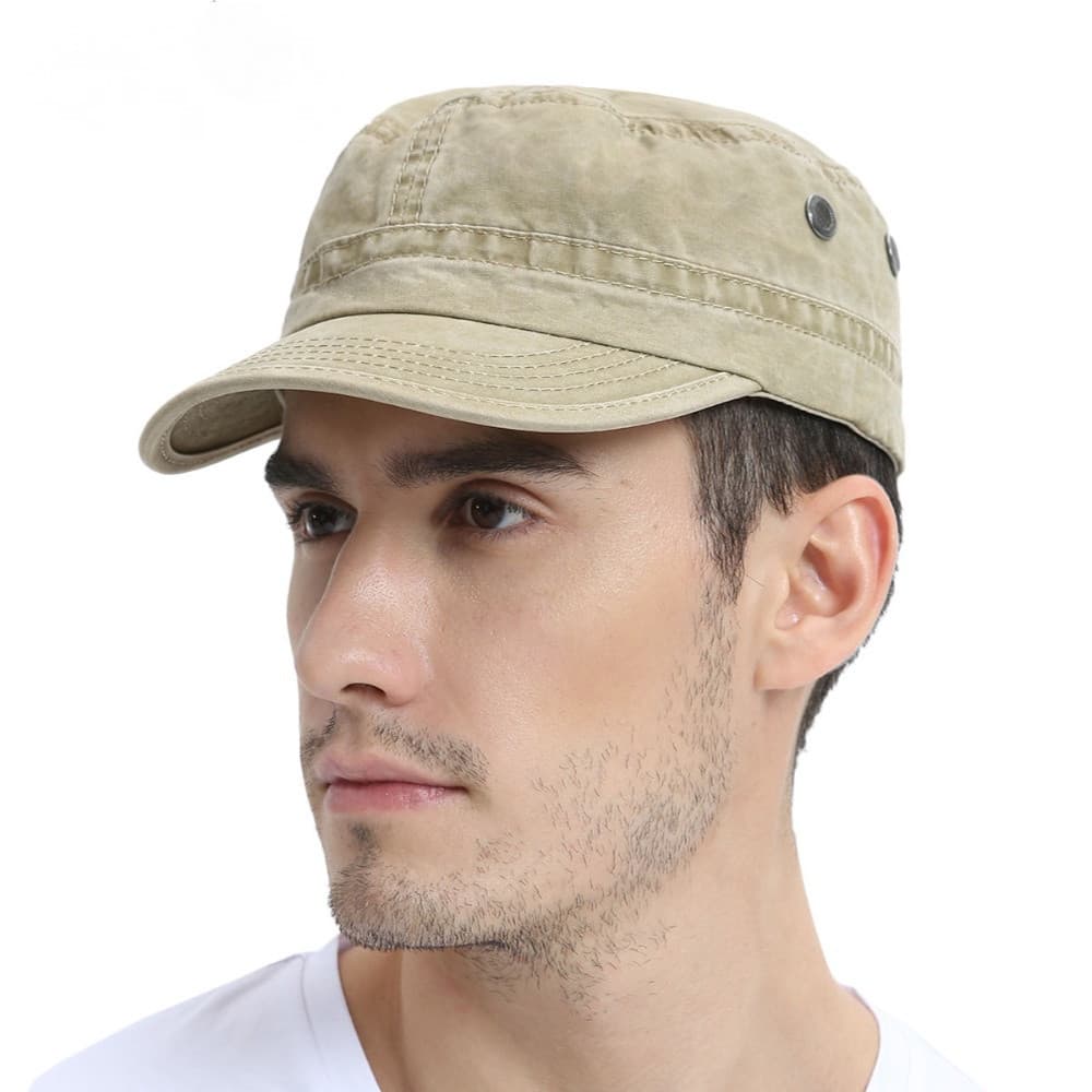 Summer Military Cap Spring Men Women Washed Cotton Fashion Design Flat Baseball Cap Top Army Hat with Air Hole Adjustabl