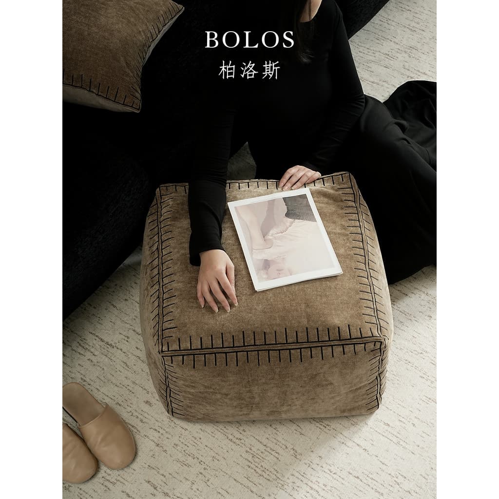 BOLOS HOME Textura de alta qualidade Cáqui Linha aberta Banco baixo Modelo Sala Villa Pedal macio Futon Pier