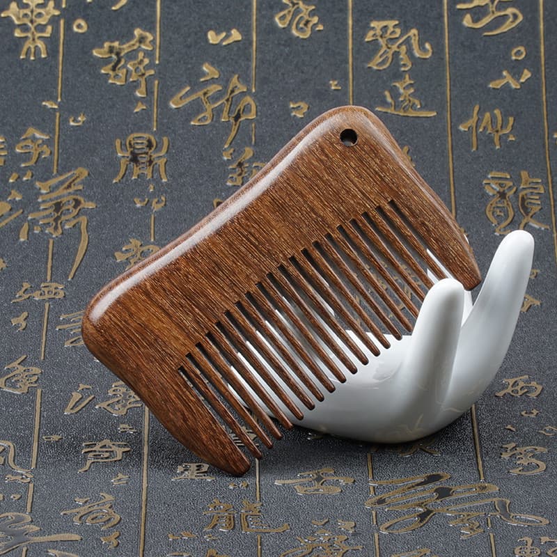 Pequeno pente portátil estudante portátil sândalo pente feminino sândalo doméstico perda de cabelo massagem Natural pent