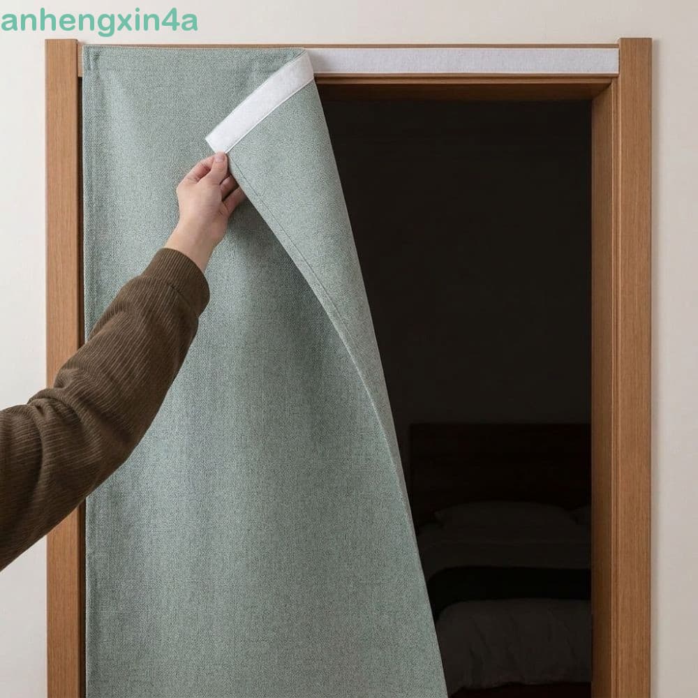 Cortina De Fita Mágica ANHENGXIN , Cortinas Blackout Autoadesivas Com Bloqueio De Luz , Textura De Imitação De Linho