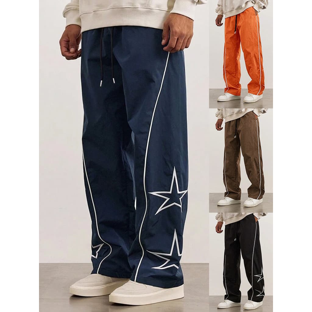 [Estilo mais vendido] Calças casuais bordadas masculinas High Street Brand Retro Calças casuais masculinas [Envio rápido