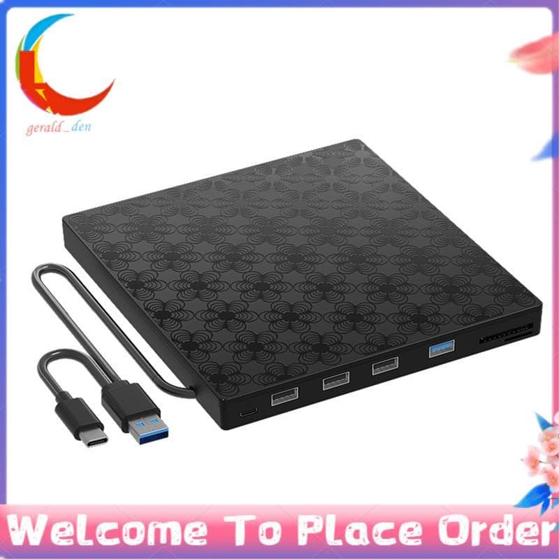 Unidade De DVD Externa USB 3.0 Tipo C Leitor Portátil Gravador De Para Laptops Desktop PC