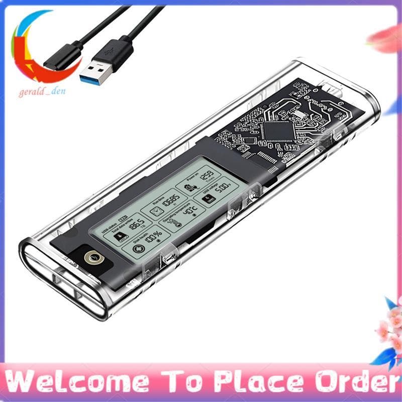 M . 2 NVME SSD Caso Gabinete Inteligente Digital Detecção De Saúde Tipo-C USB3.2 De Disco Rígido Adaptador Externo