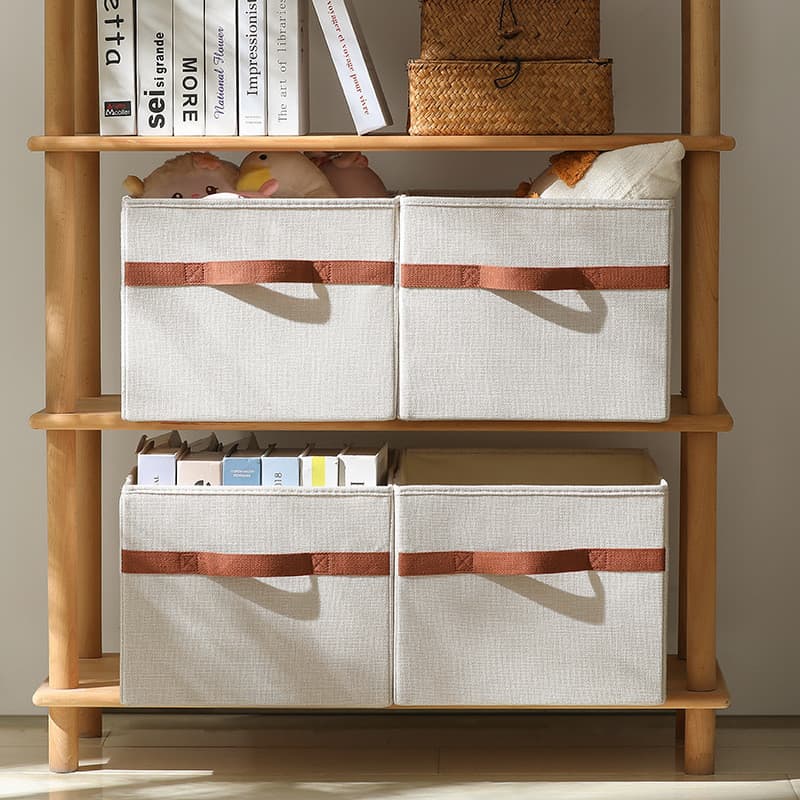 Caixa de armazenamento de brinquedos de linho de algodão guarda-roupa calças cesta de armazenamento prateleira livro de