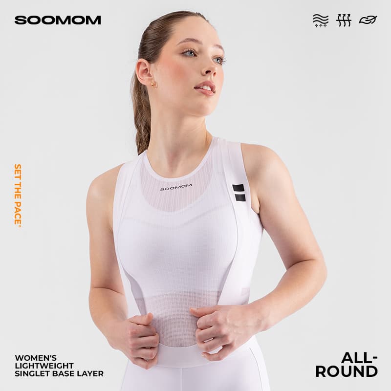 SOOMOM | ALL-ROUND senhoras bicicleta de estrada ciclismo moletom colete camisa de fundo sem mangas roupa interior