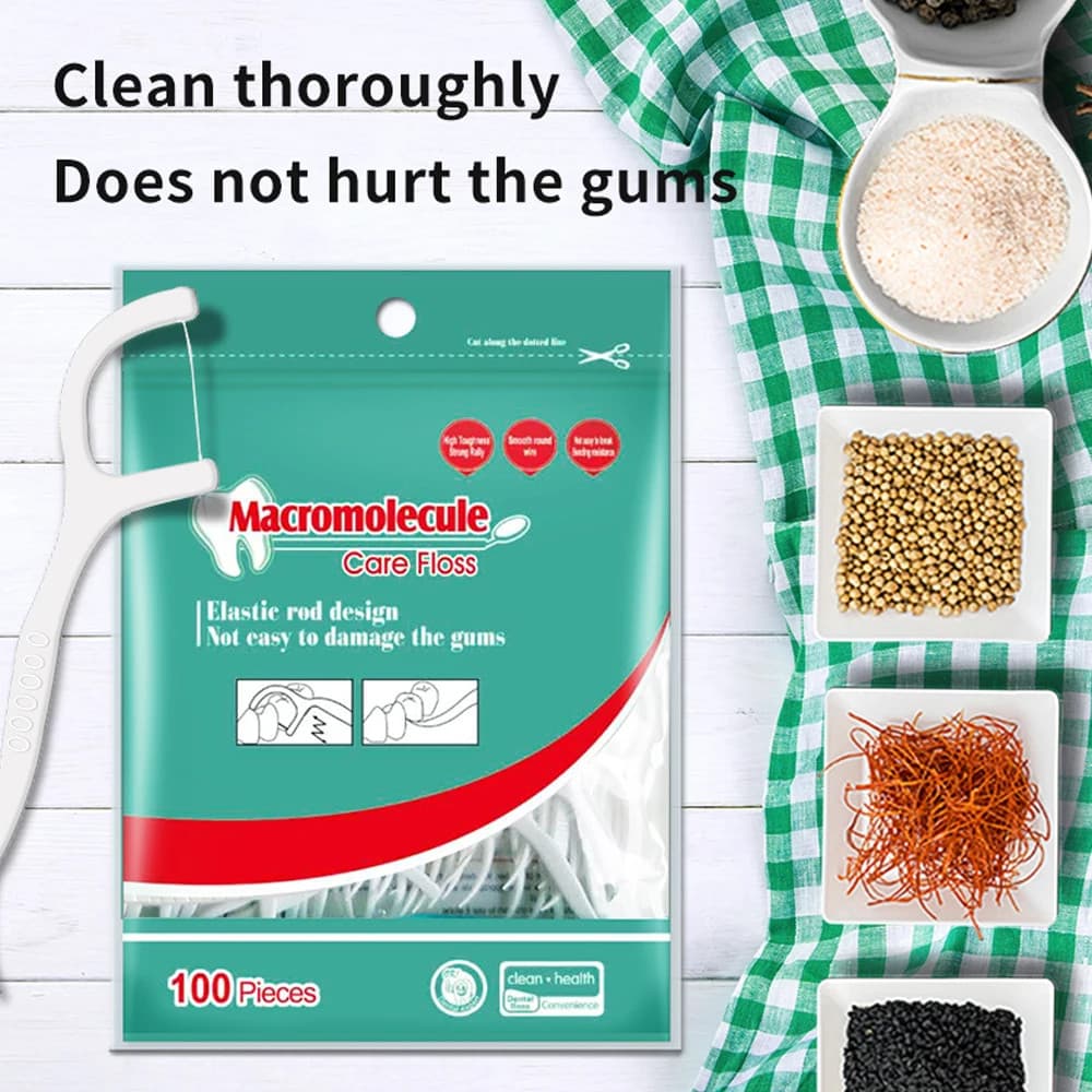 Bastão De Fio Dental Ultrafino De Polímero Descartável , Palito , Portátil Para Viagem , Limpeza De Alta Elasticidade ,