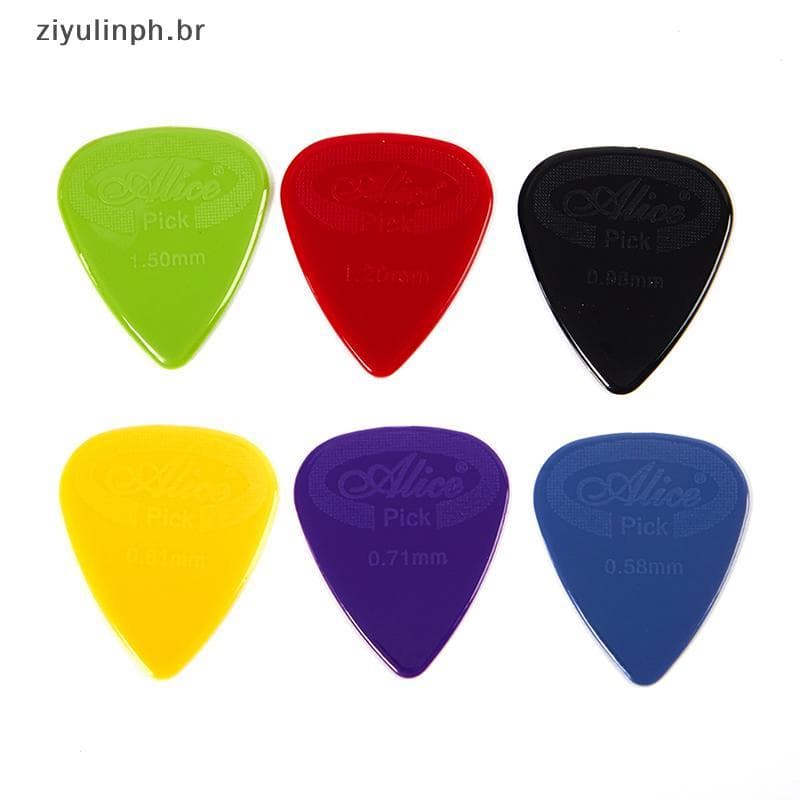 ziyulinph 10 Peças Alice Guitarra Pi Antiderrapante Bla Branco Náilon Mediador Para Elétrica Acústica Ukulele Acessórios