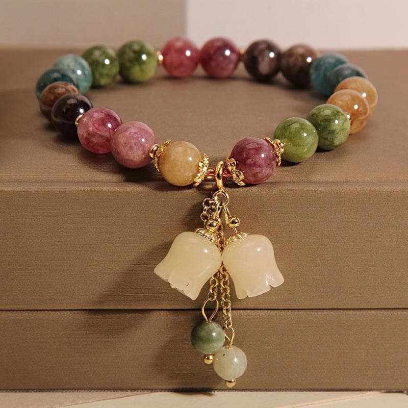 (WHDR) Pulseira De Cristal Com Pingente De Orquídea-Acessório De Joias Para Festa De Aniversário