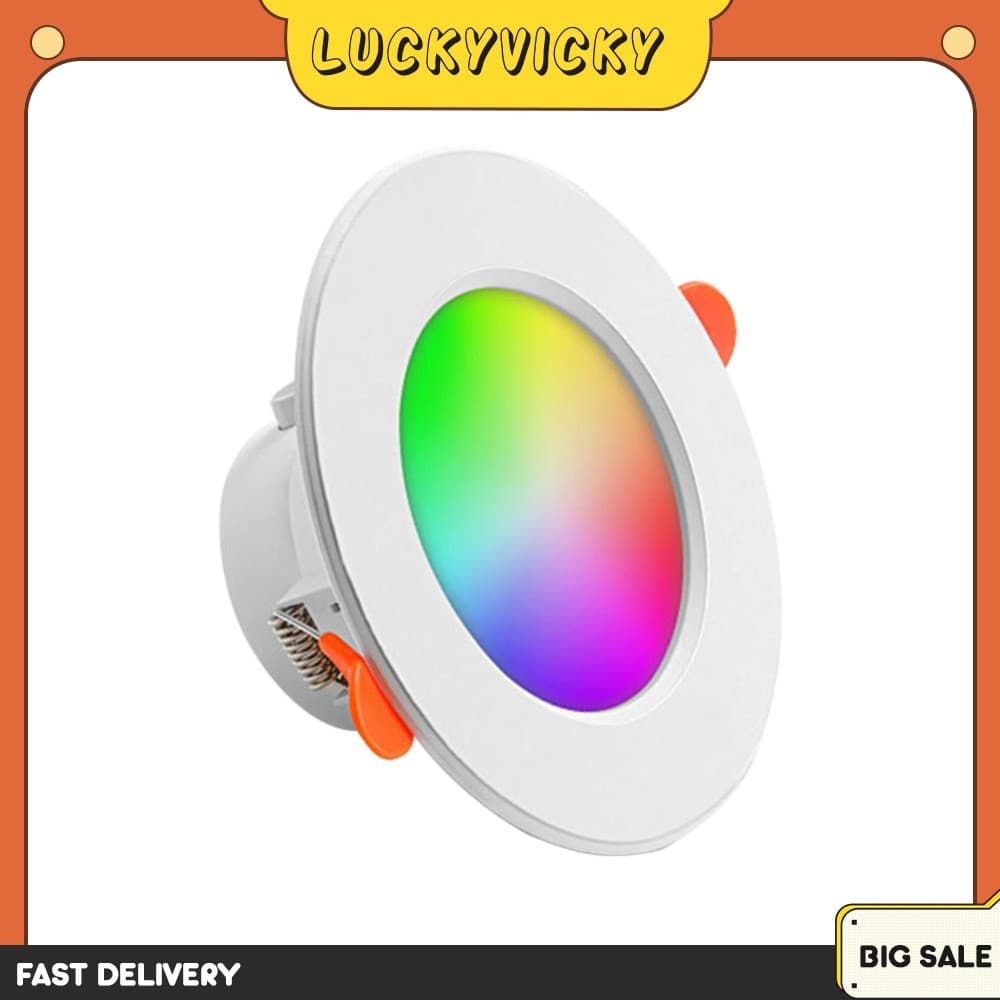 Refletor Inteligente RGB De 10W , Lâmpada De Teto Embutida Compatível Com Bluetooth , Luz Para Decoração De Quarto De Sa
