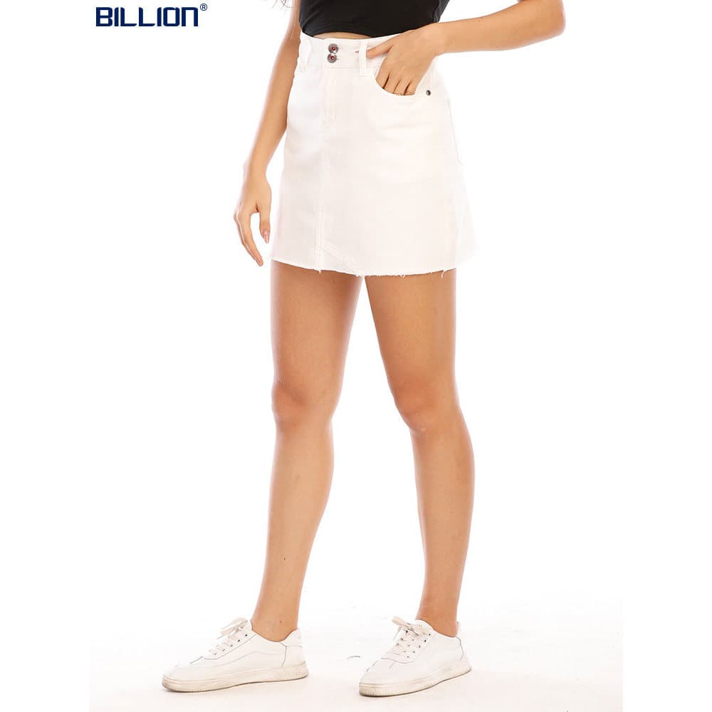 Bilhões De verão saia curta a linha solta meio comprimento saia feminina All-Match mais magro olhar branco rosa azul De