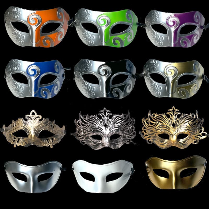Máscara de Meia Face de Barão Príncipe para Halloween, para Mulheres Adultas, Festa de Baile Vintage, Máscara de Noite V