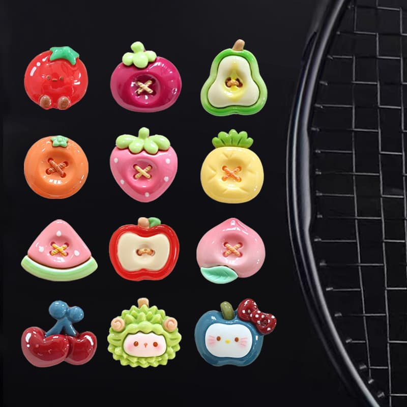 Raquete de tênis amortecedor Premium dos desenhos animados frutas amortecedor bonito amortecedor acessórios tênis amorte
