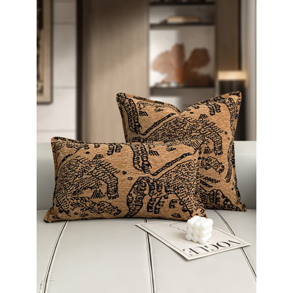 High-End francês Medieval amarelo travesseiro sofá Villa travesseiro lombar sorte elefante almofada luz modelo de luxo q