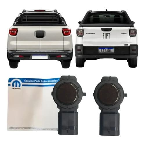 2 Sensor Estacionamento Traseiro Fiat Toro Strada Original Preto