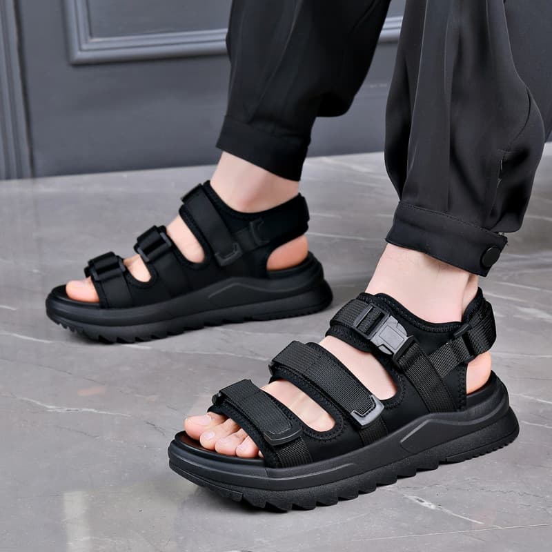 Verão na moda de sola grossa aumentada ao ar livre sapatos de praia masculino esportes casuais antiderrapante sola macia