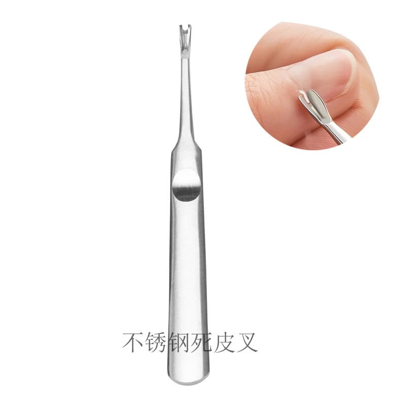 Ferramentas de Manicure profissional esfoliante garfo aço inoxidável pele morta escolhendo calos de mão empurrar faca Pe
