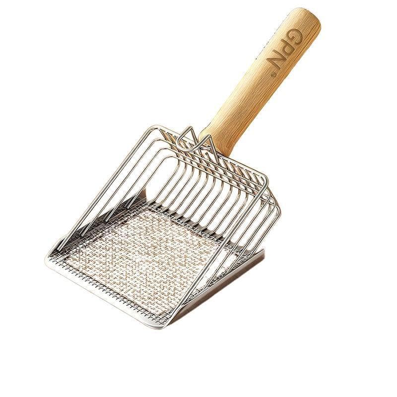 Pá para areia de gato, pá especial de aço inoxidável de poros finos, merda de gato, Tofu, areia grande, Metal, dois em u