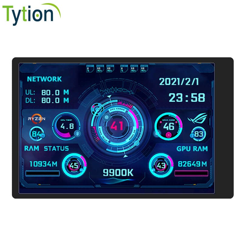 Tela secundária de monitoramento de computador de 12cm IPS ângulo de visão completo USB tipo C chassi embutido Notebook