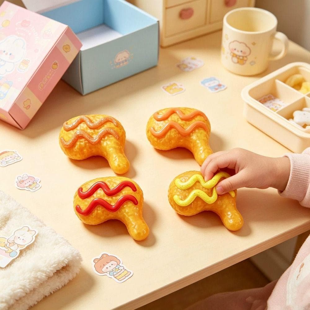 Brinquedo De Baqueta De Frango Frito , Mole De Ascensão Lenta Realista , Bola De Inquietação Sensorial De Decoração De M