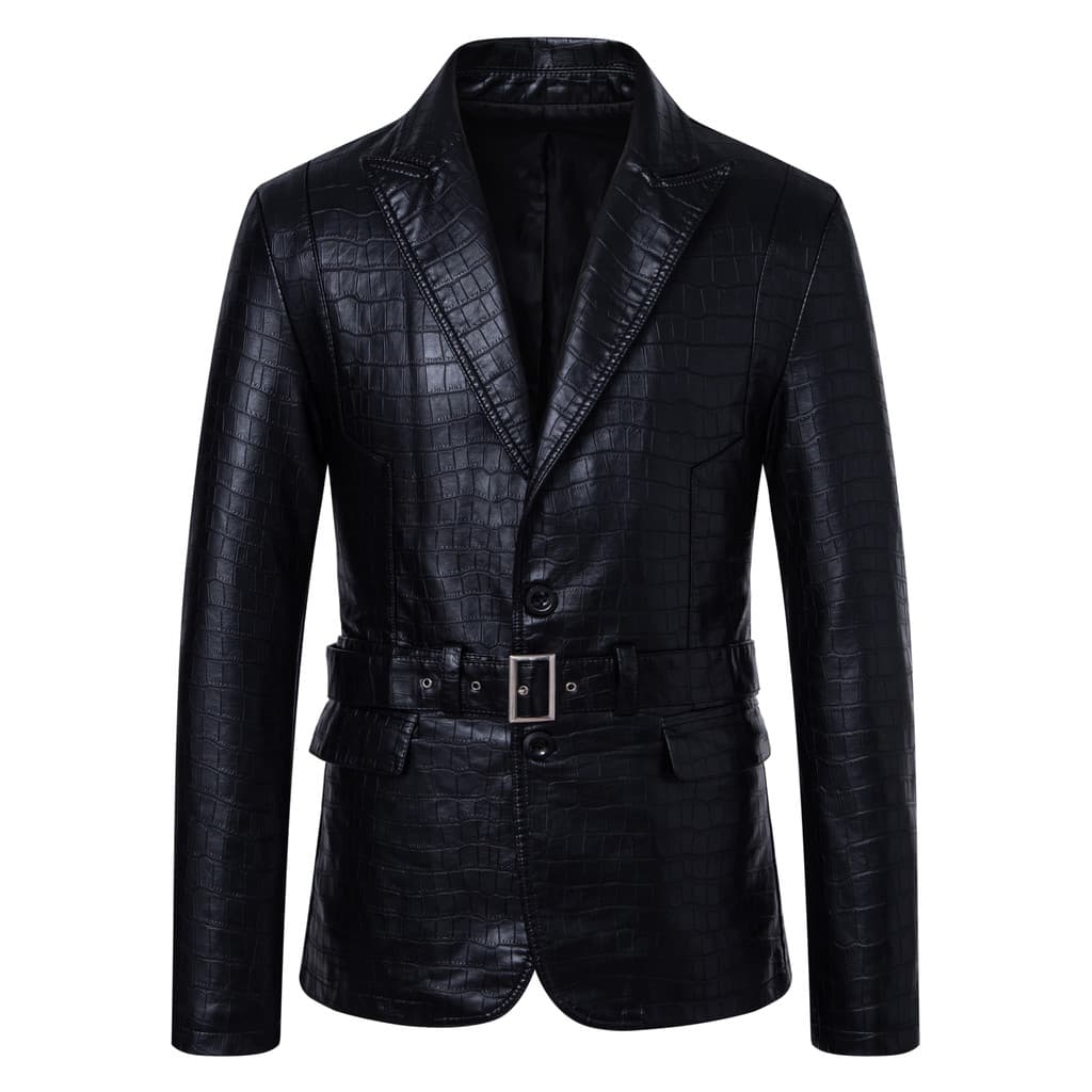 Outono Blazer Masculino Jaquetas De Couro Vintage Motocicleta Ao Ar Livre Blusão Casacos De Negócios