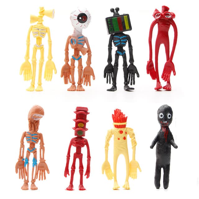 Conjunto de 8 Peças de Figuras de Ação Siren Head, Novos Modelos de Terror em PVC, Presentes B7CH