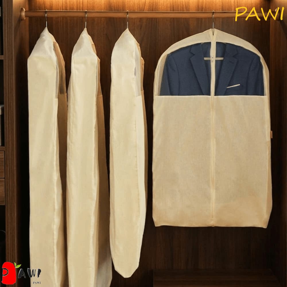 Capa Protetora Contra Poeira Para Roupas PAWI , De Saco De Vestuário Visível De Linho De Algodão , Armazenamento De Tern