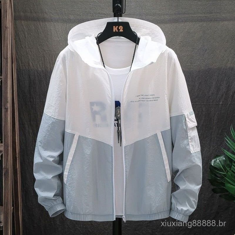 Roupa de Proteção Solar Masculina para o Verão, Jaqueta Leve e Respirável com Proteção UV, Secagem Rápida, Adequada para