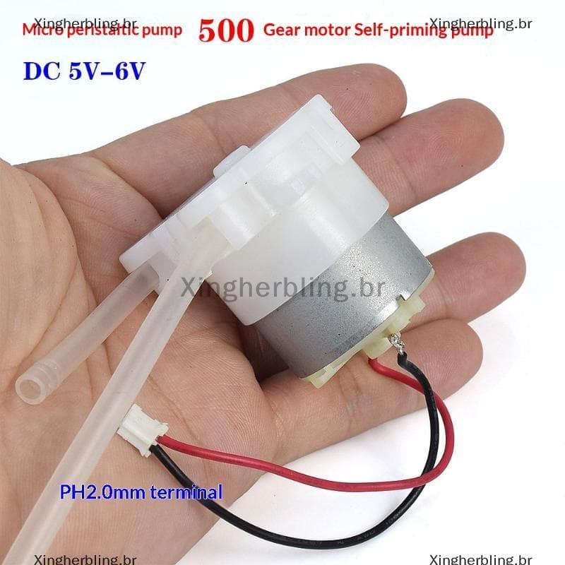 XBBR DC 5V/6V 500 Bomba De Dosagem Micro Peristáltica Com Escova De Metal Para Laboratório/Tinta Quente