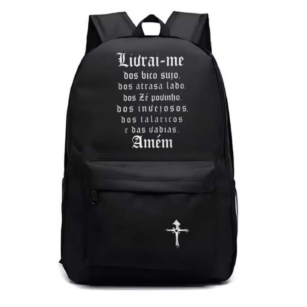 MOCHILA ESTAMPADA ESCOLA ACADEMIA VIAGEM LIVRAI-ME RACIONAIS
