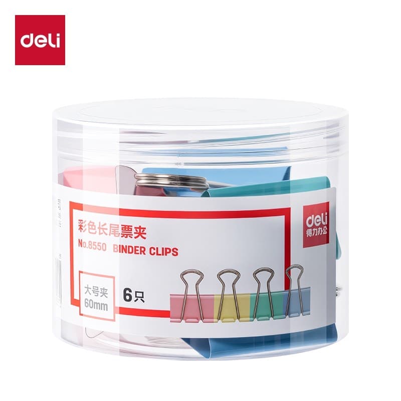 Deli cor longa cauda bill clipe Extra grande bill clipe grande cauda de andorinha Metal ferro bill clipe 60mm pasta